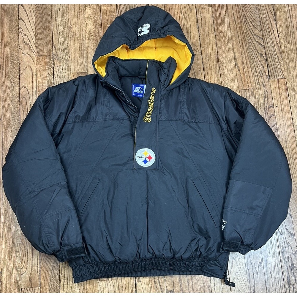 Vintage Pittsburgh Steelers Starter Pro Line Pullover Puffer‎ Jacket Men's Small